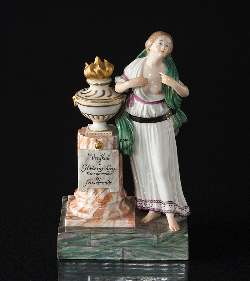 Freundschaftsfigur mit Frauen, gekleidet al Greco, Royal Copenhagen Überglasurfigur