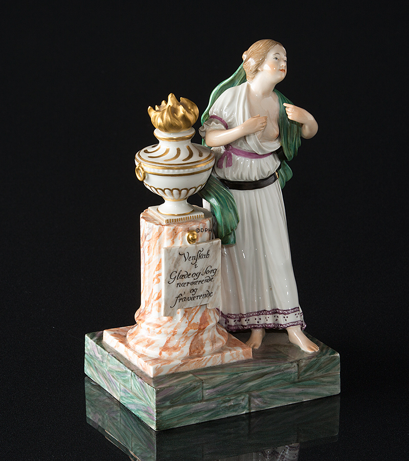 Freundschaftsfigur mit Frauen, gekleidet al Greco, Royal Copenhagen Überglasurfigur