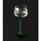 Römer weiß Wein Glas mit grüner Stiel