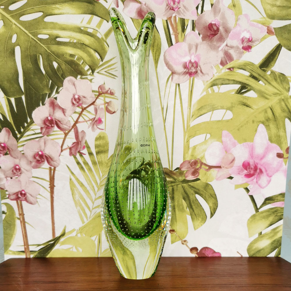 Holmegaard Akva Duckling Schnabelvase, Grün 28 cm