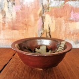 Keramikvase, braun mit Muster