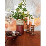 Keramikvase, braun mit Muster