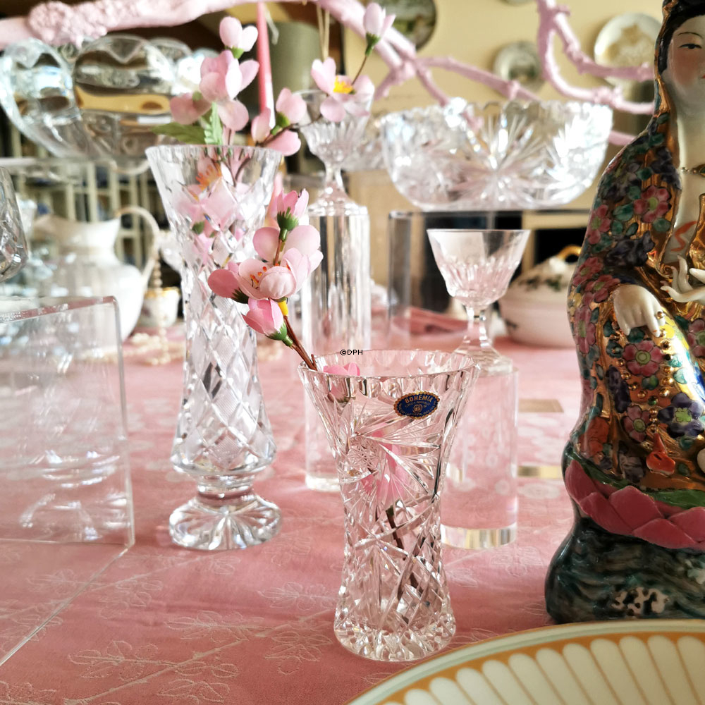 Kristallglass Vase mit Gravuren