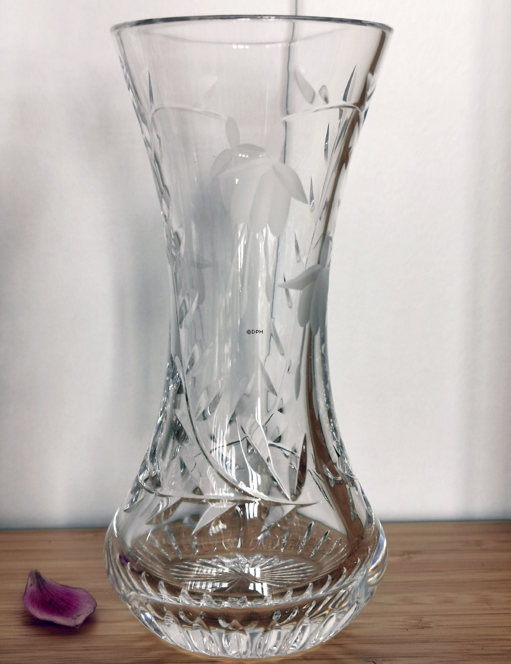 Kristallglass Vase mit Gravuren