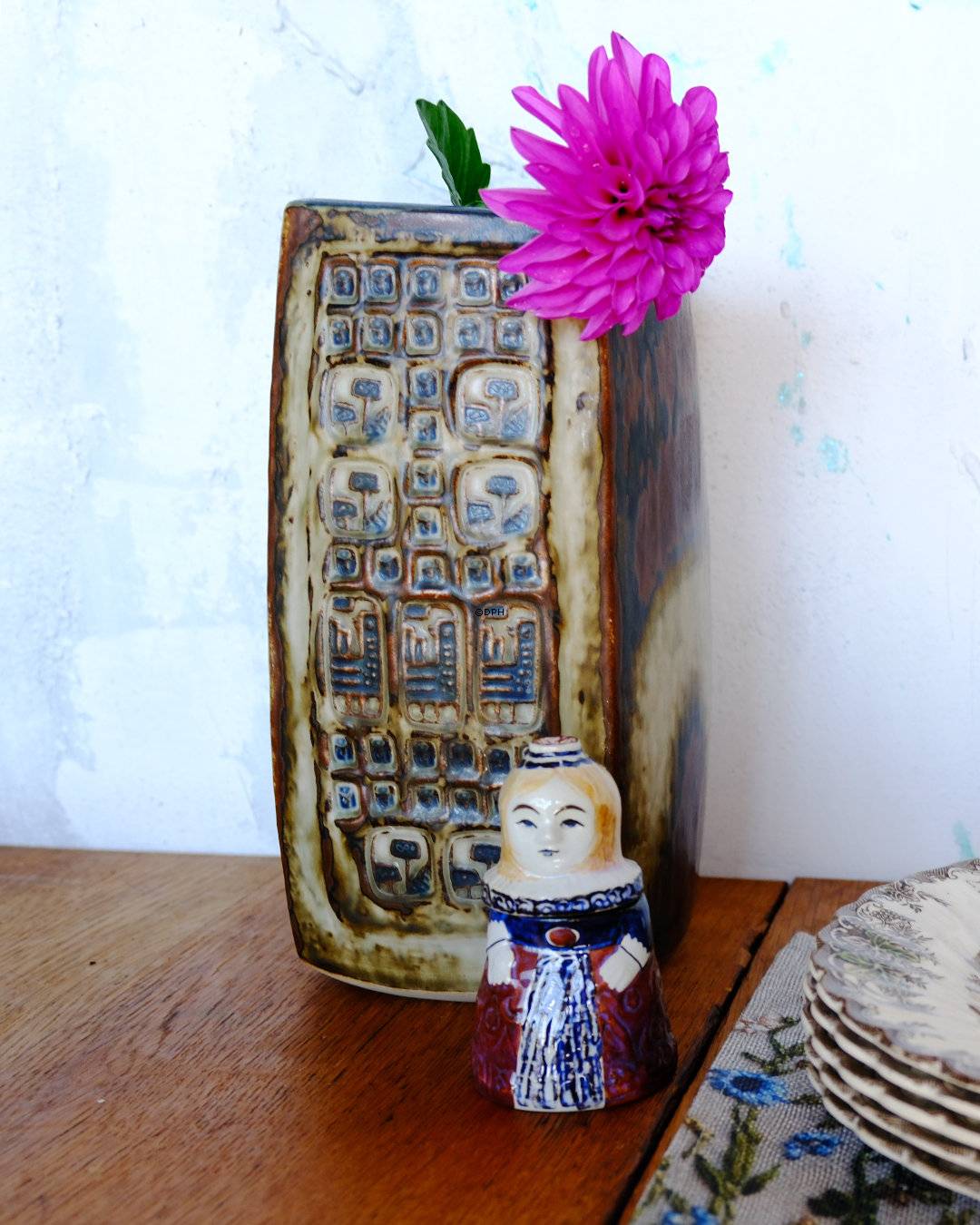 Aluminia Senftopf Nr. 320-3638, "Senffrau"