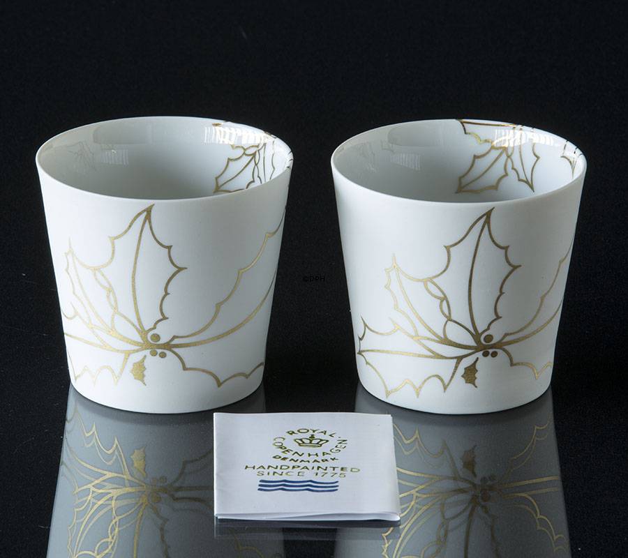 Stechpalme, Kerzenhalter, 2 St&#xFC;ck, Royal Copenhagen