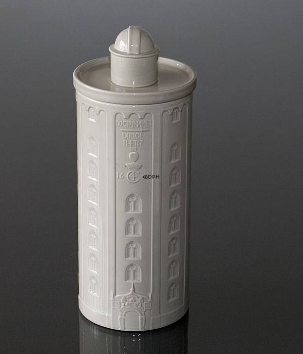 Zigarrenkrug, geformt wie der runde Turm in Kopenhagen, Aluminia