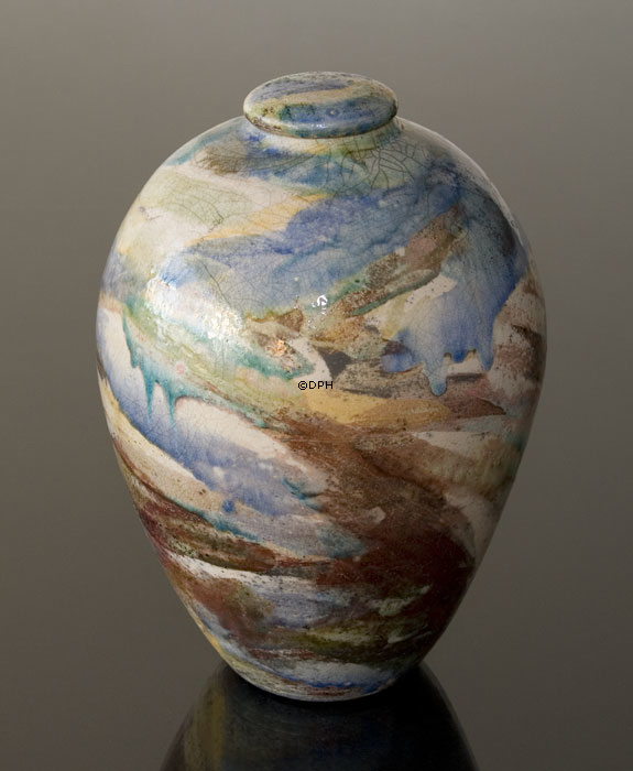 Einzigartiger Krug mit Deckel, handgefertigt von Sussie Herold, Dänemark