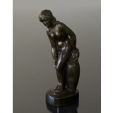 Just Andersen Figur Nackte Frau mit Handtuch, Disko Metall