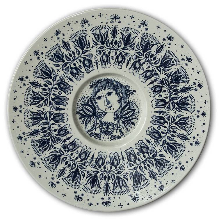 Wiinblad, M&#xE4;dchen in der Mitte, blaue Zeichnung