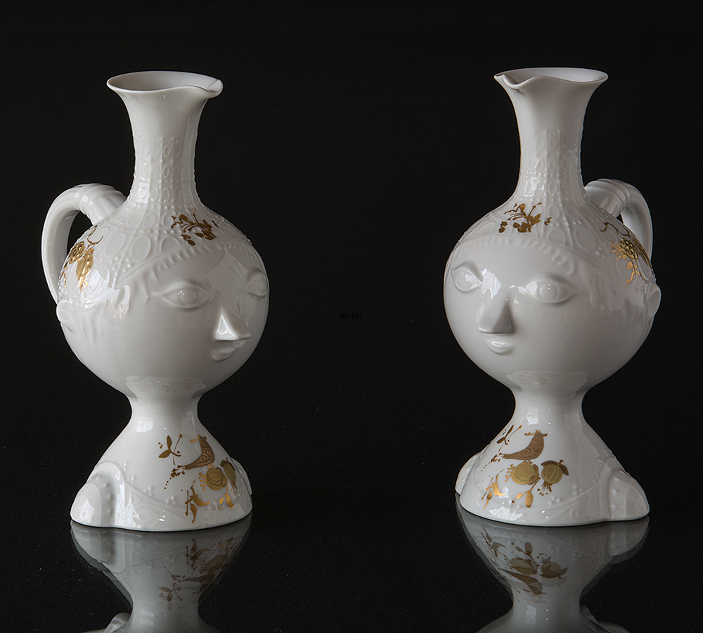 Vase oder Krug, Rosenthal, Studio-Linie, weiß mit Gold
