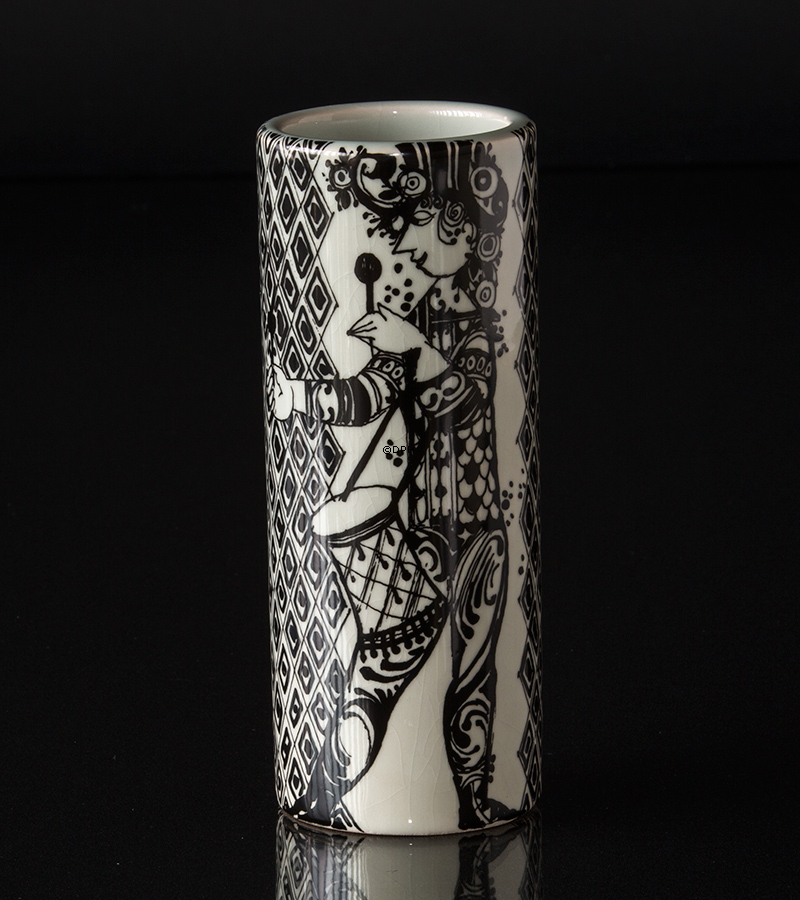 Vase Björn Wiinblad Duet mit Flötenspieler und Schlagzeuger Nr. 3158-1316