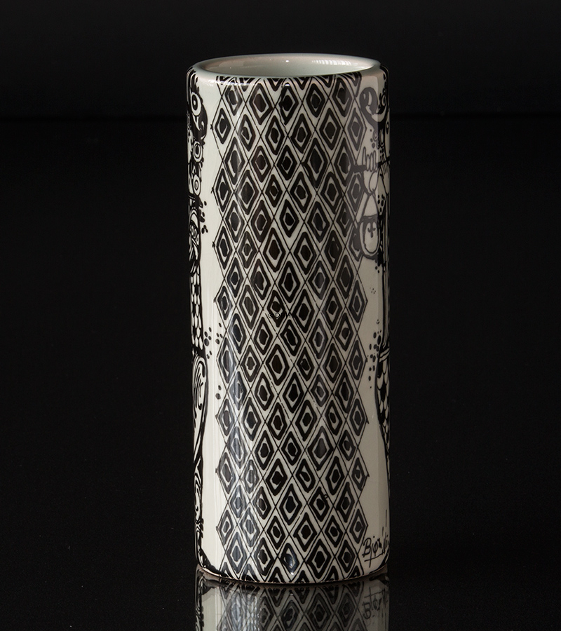 Vase Björn Wiinblad Duet mit Flötenspieler und Schlagzeuger Nr. 3158-1316