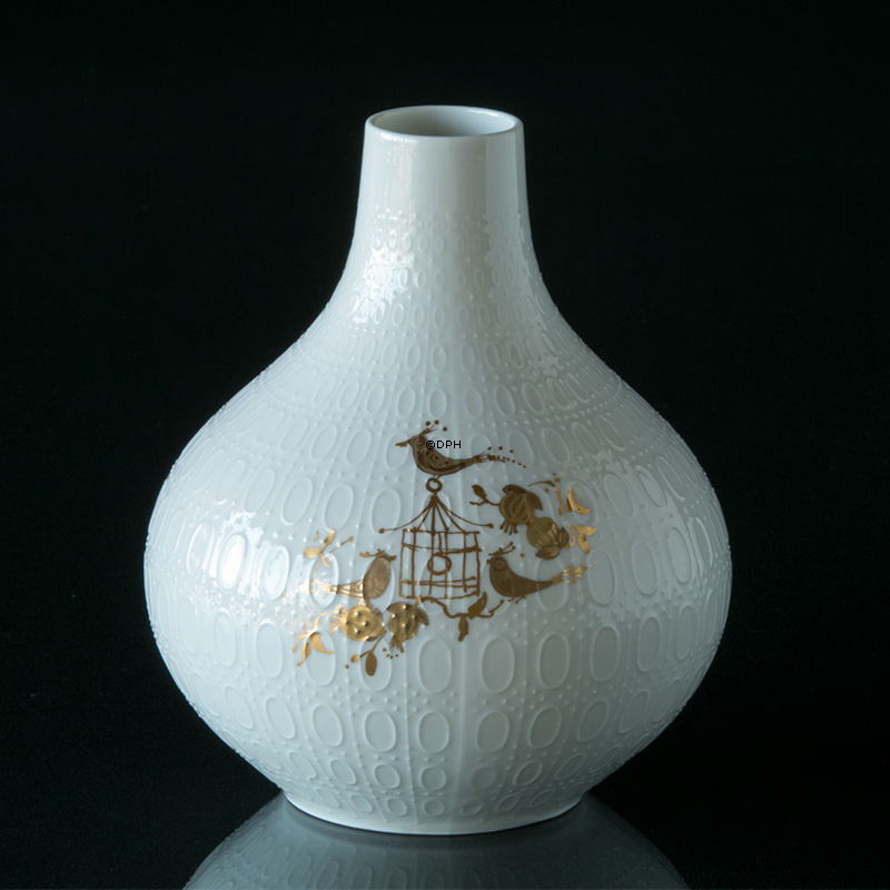 Vase Rosenthal Studio-Linie, weiß mit Gold