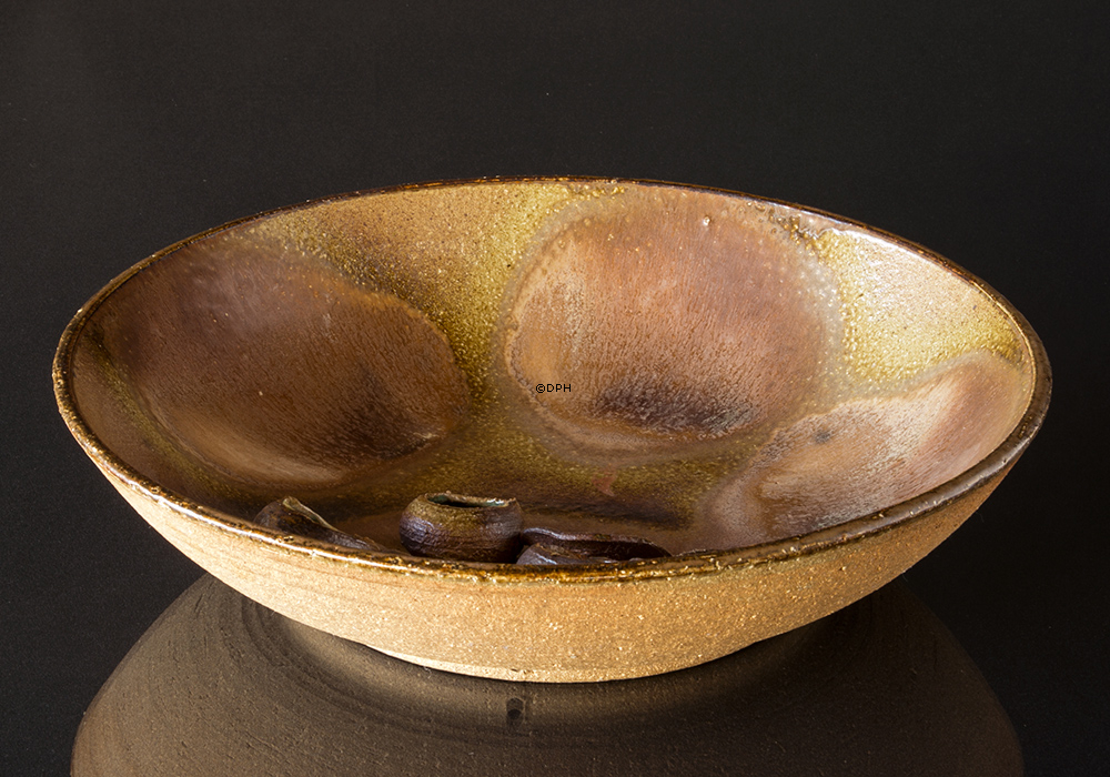 Große Keramikschale mit Wasserpflanze Dekoration