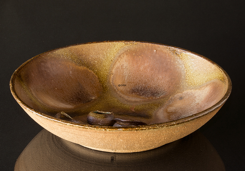 Große Keramikschale mit Wasserpflanze Dekoration