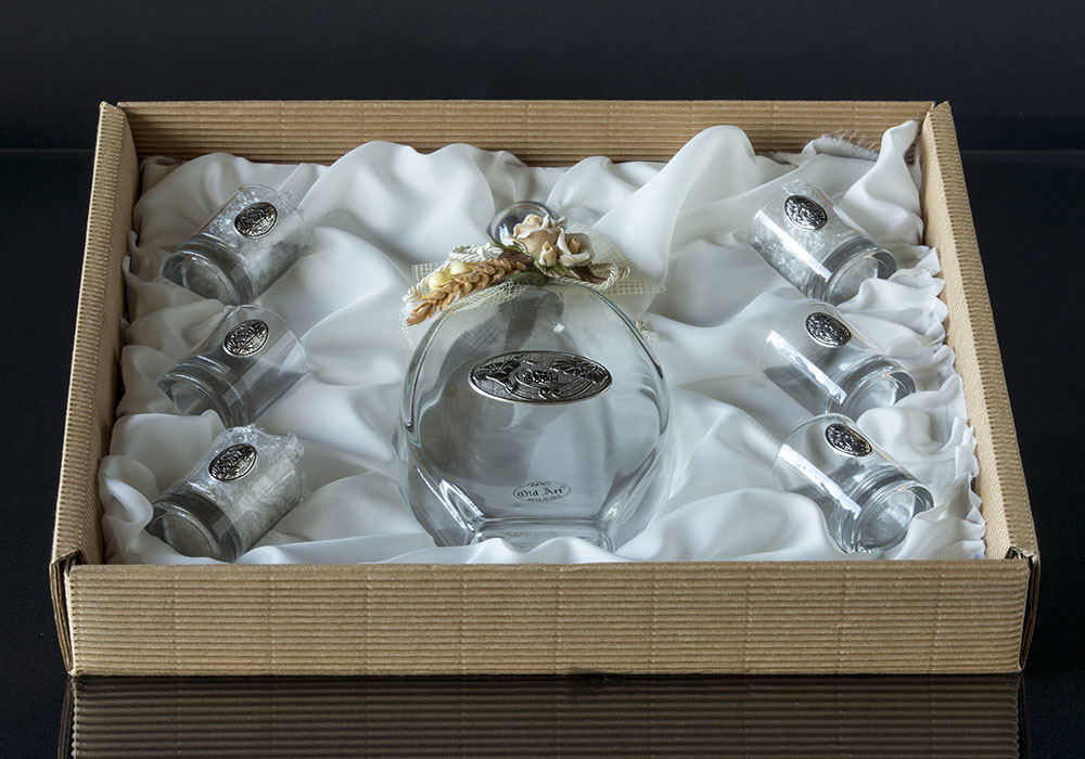 Old Art Linea Argenti Flasche mit 6 Gläser