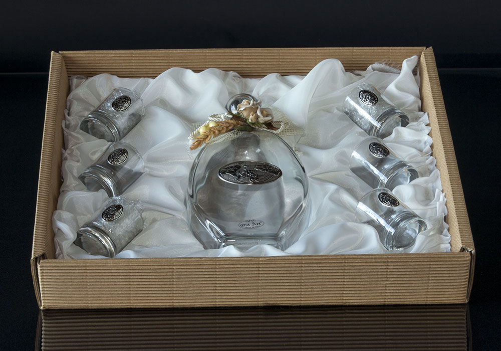 Old Art Linea Argenti Flasche mit 6 Gläser