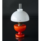Holmegaard Victoria Orange Glasöllampe mit weißem Schirm