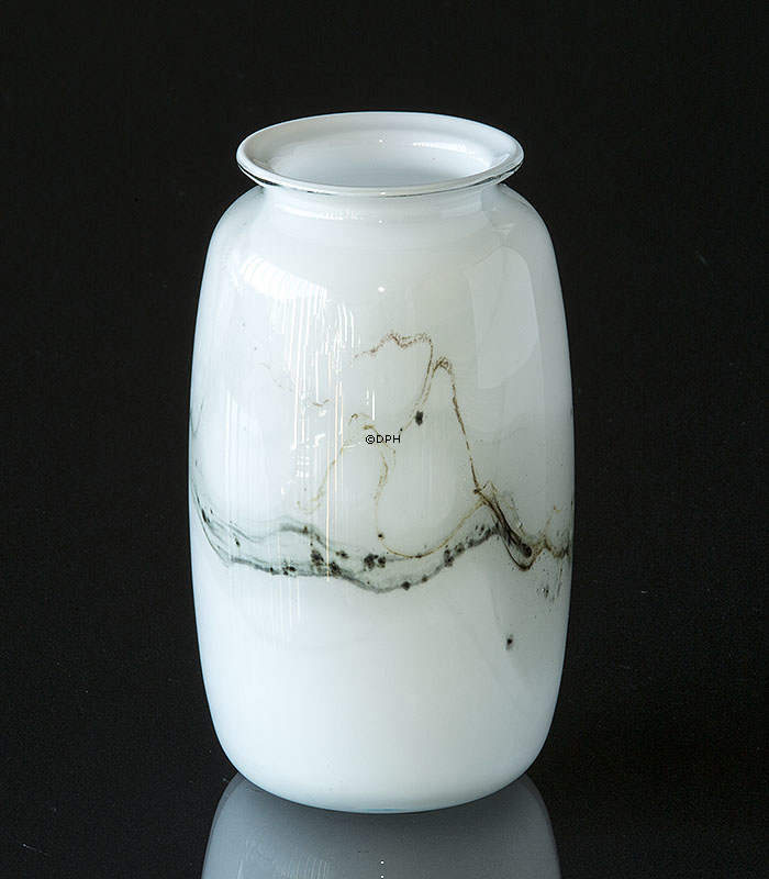 Holmegaard Vase Atlantis mit grauer Dekoration