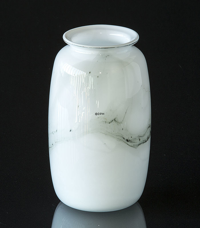 Holmegaard Vase Atlantis mit grauer Dekoration