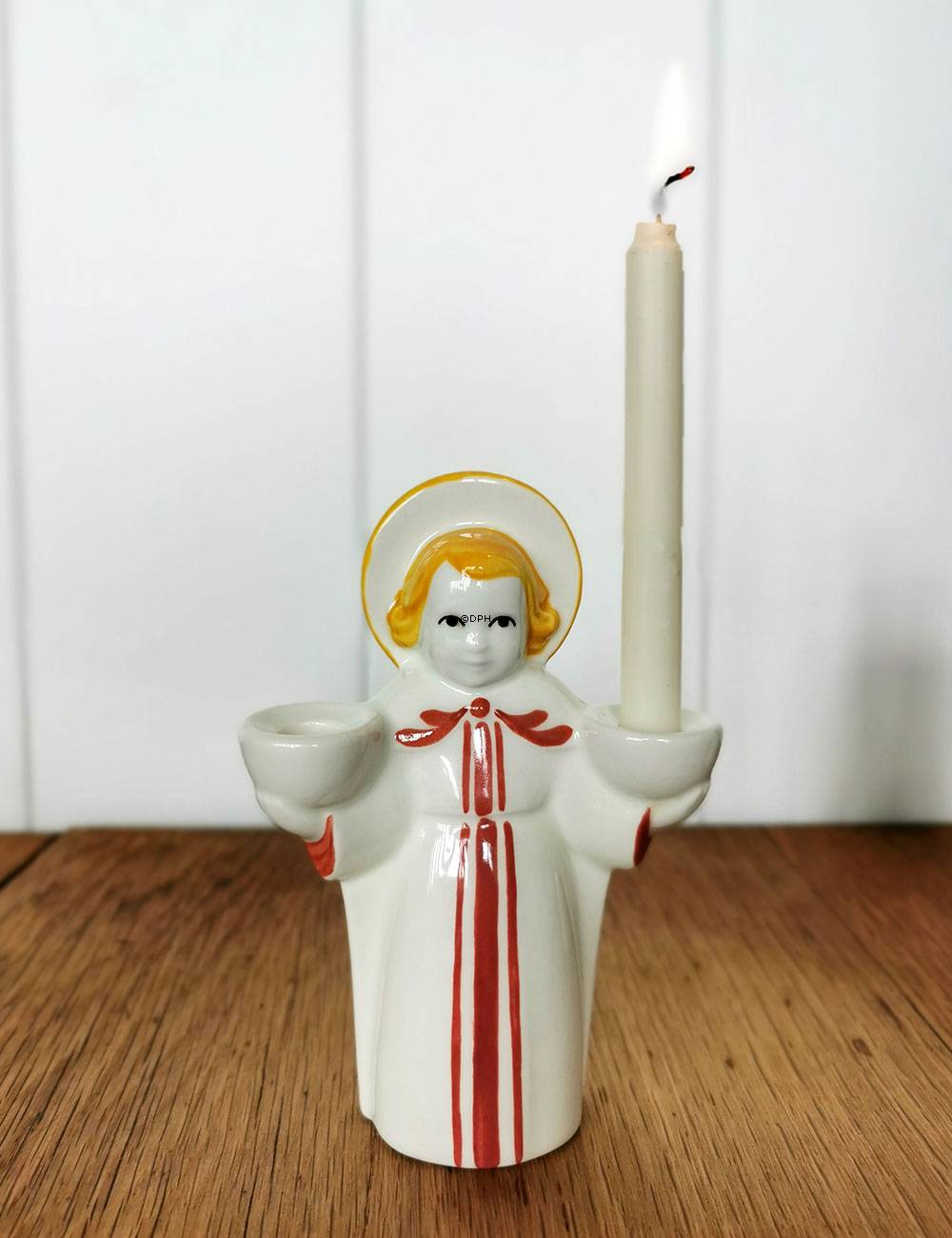 Weihnachtsengel Royal Copenhagen Kerzenhalter (Original Aluminia) Nr. 2/2283