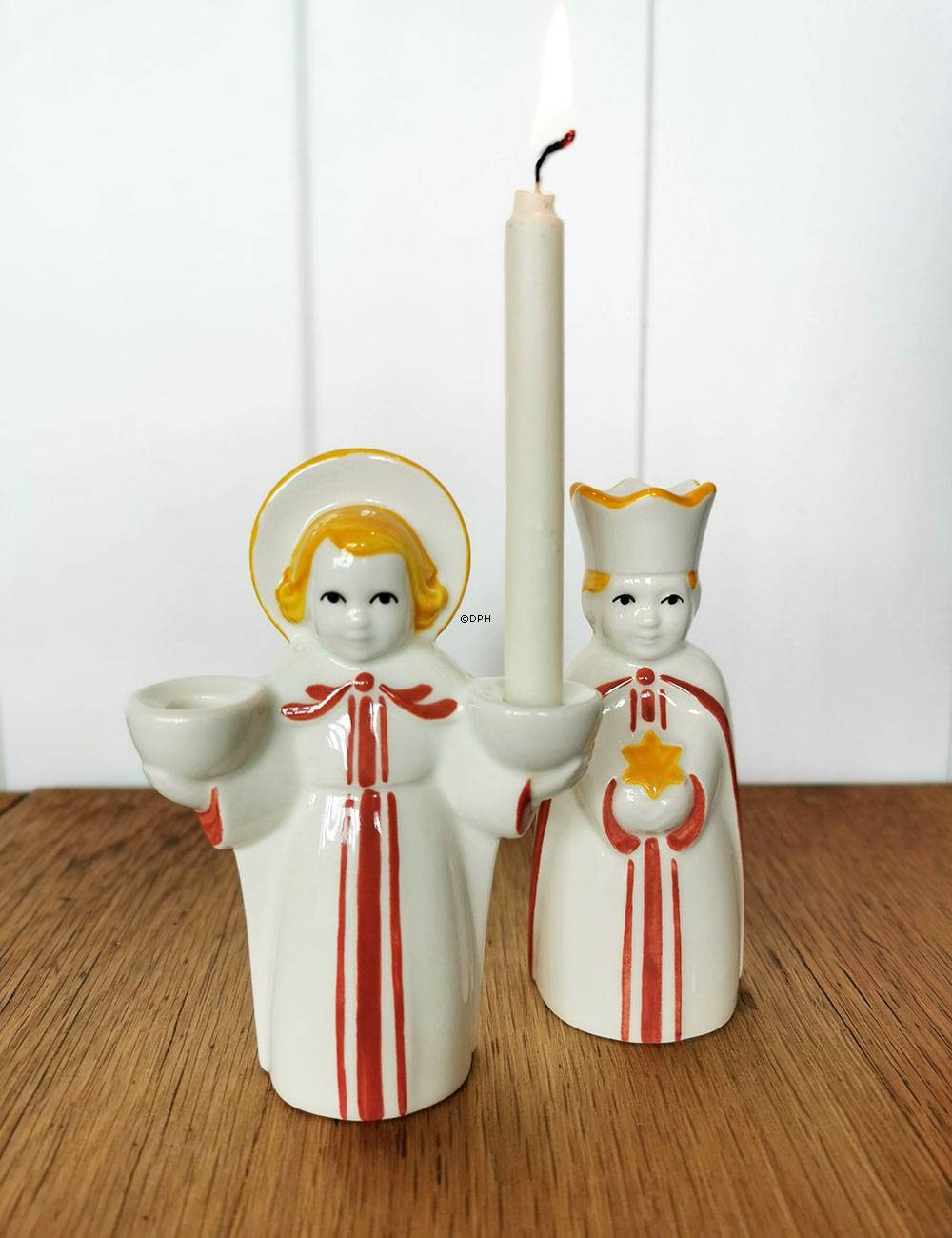 Weihnachtsengel Royal Copenhagen Kerzenhalter (Original Aluminia) Nr. 2/2282