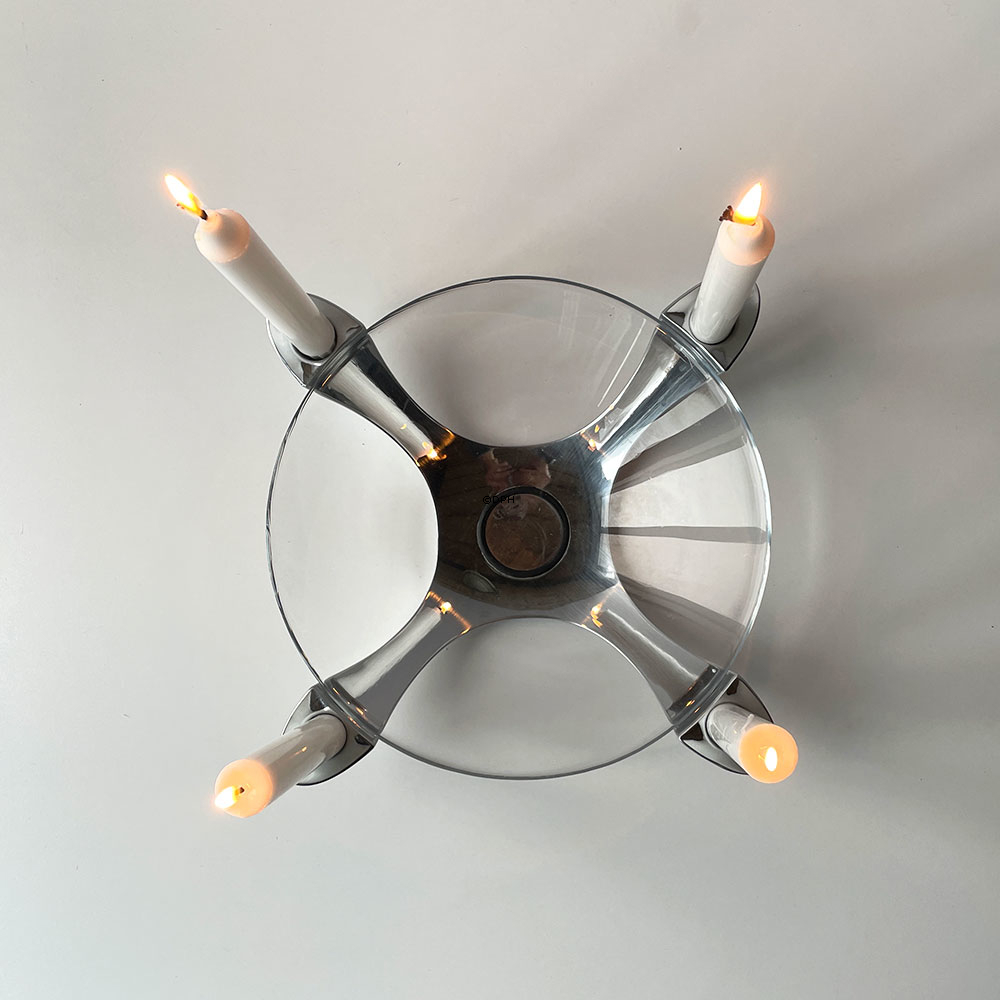 Stelton Adventskranz mit einer Glasschale in der Mitte (Fehler ist ohne Glass Schale)