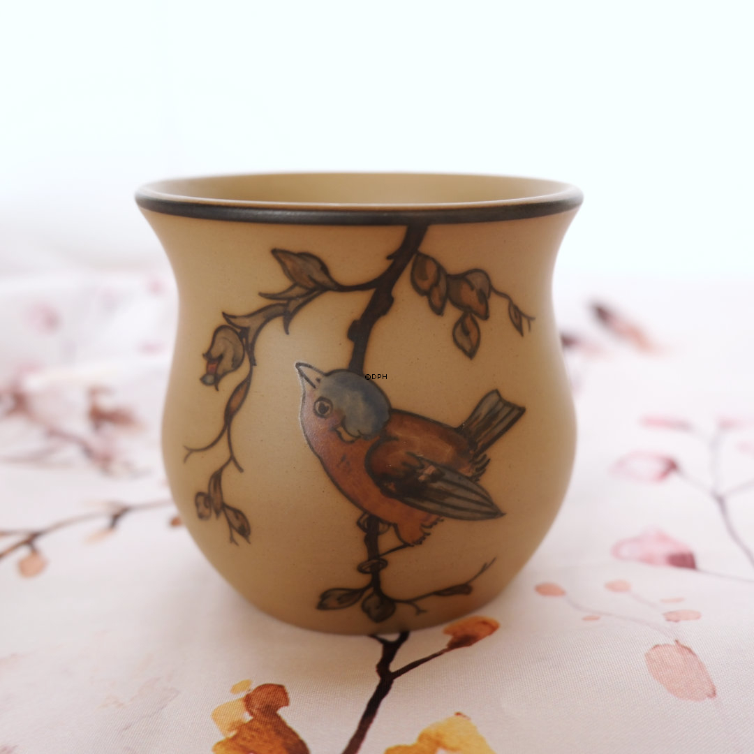 Hjort Vase Nr. 83 mit Vogel auf Zweig