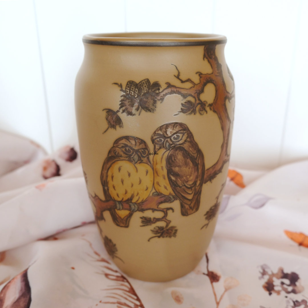 Hjorth Vase Nr. 2 mit Eulen