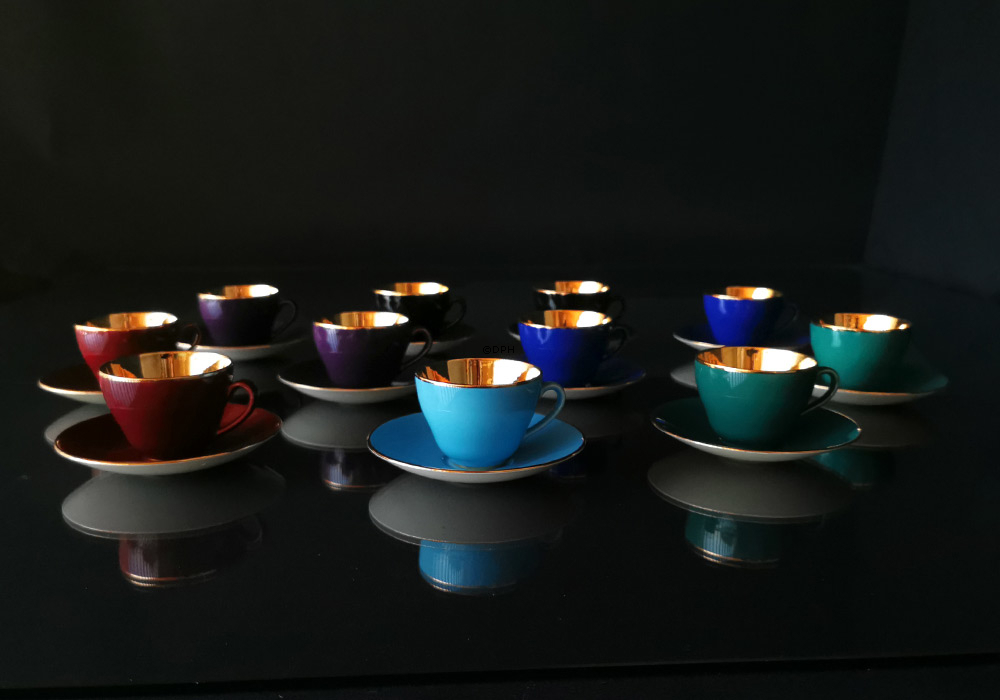 Aluminia Confetti Kaffeegeschirr, 11 Tassen mit Untertasse