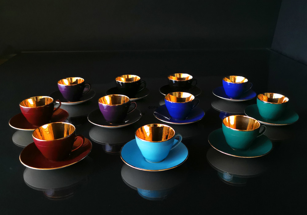 Aluminia Confetti Kaffeegeschirr, 11 Tassen mit Untertasse