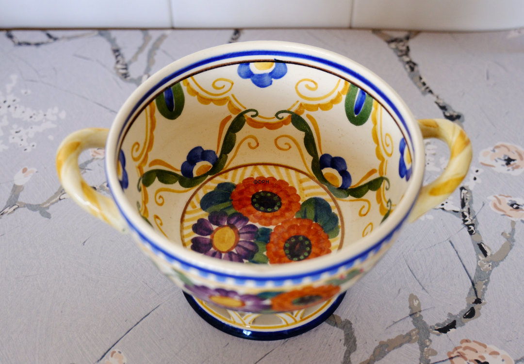 Aluminia Schale mit Henkeln auf Fuß Nr. 732-850 (mit kleinen Fehlern)