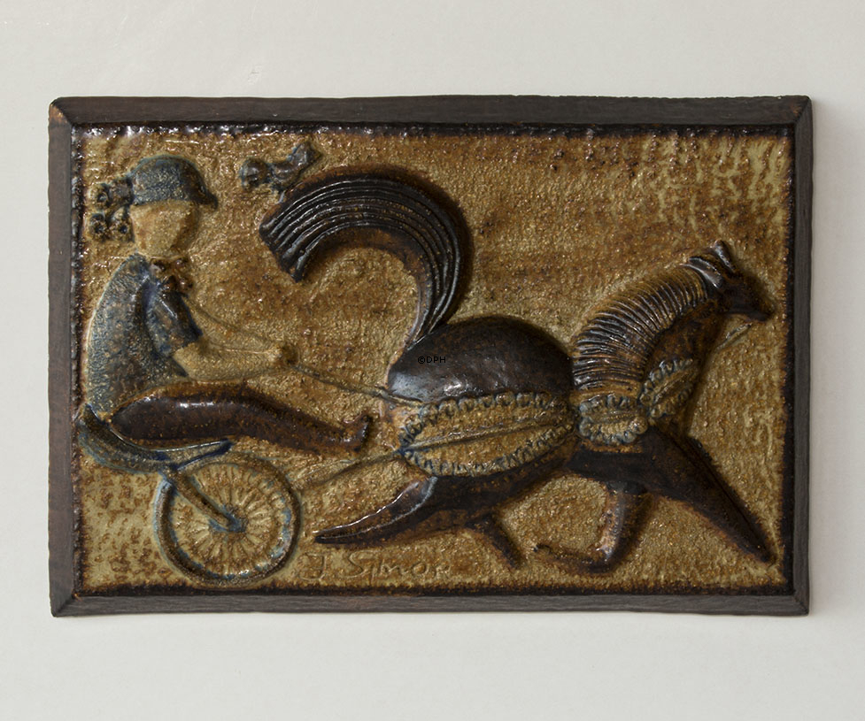 Relief mit Jockey und Pferd, Søholm, Steinzeug Nr. 3581