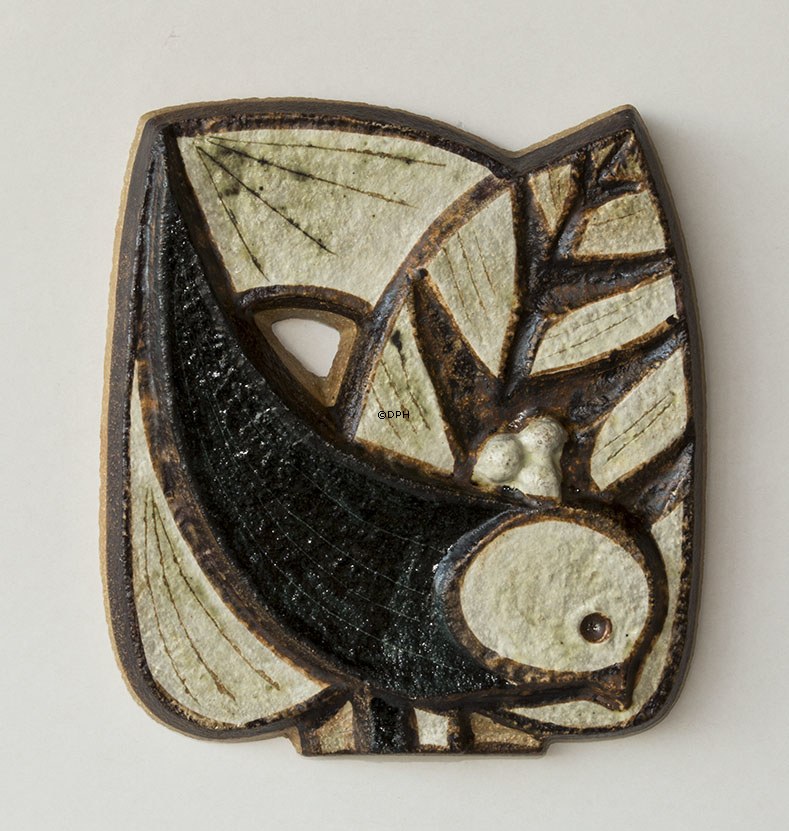 Relief mit Vogel, Søholm, Steinzeug