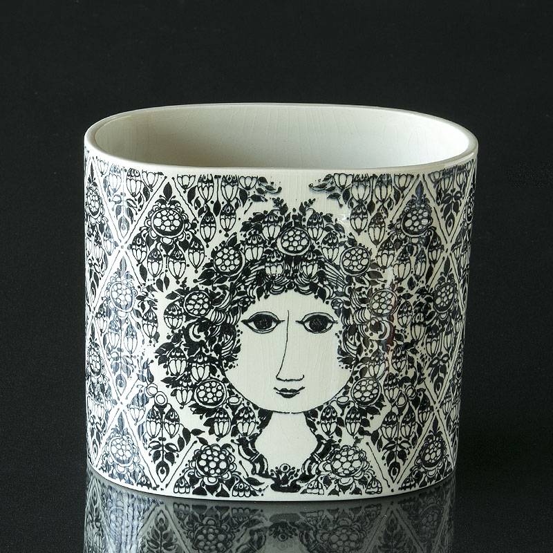 Wiinblad Vase oder Blumentopf, Schwarz, Verona Nr. 3187