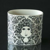 Wiinblad Vase oder Blumentopf, Schwarz, Verona Nr. 3187