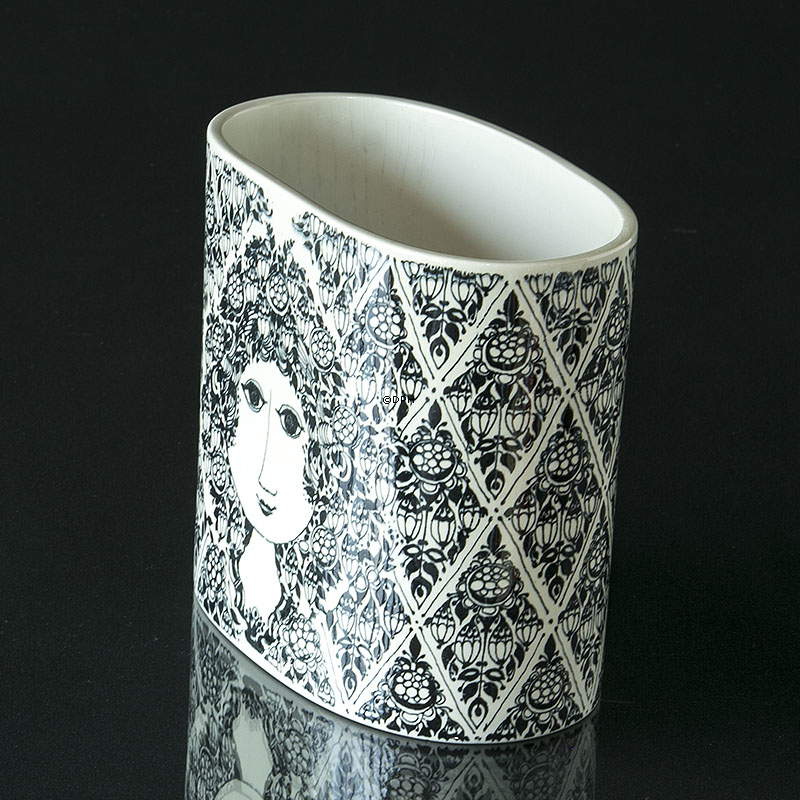 Wiinblad Vase oder Blumentopf, Schwarz, Verona Nr. 3187