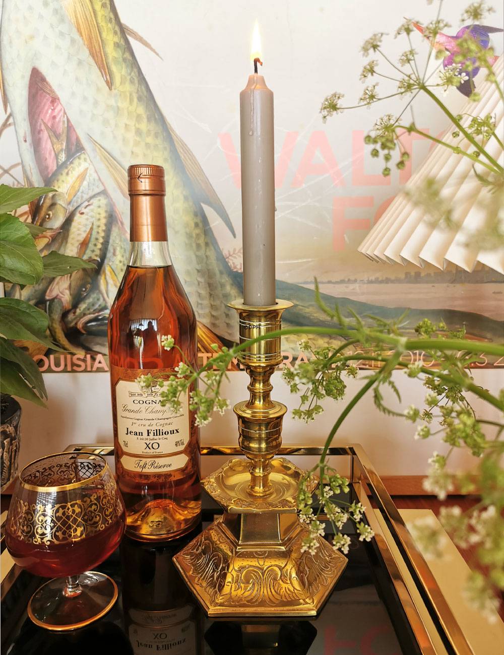 Kerzenhalter aus Messing, Set, 21 cm hoch, Antik