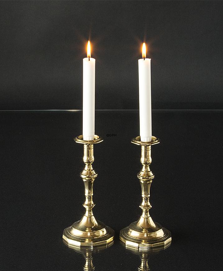Alte Englisch Messing Kerzenhalter, 21cm. 2 Stück