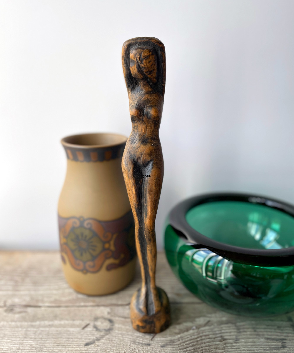 Hjorth Vase Nr. 89 mit Dekoration, Bornholmer Keramik