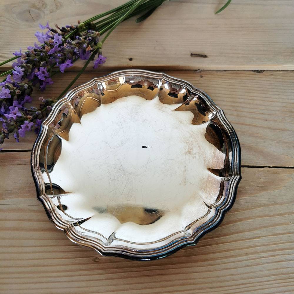 Cohr Denmark Silber Glasuntersetzer, 13 cm, mit Gebrauchsspuren