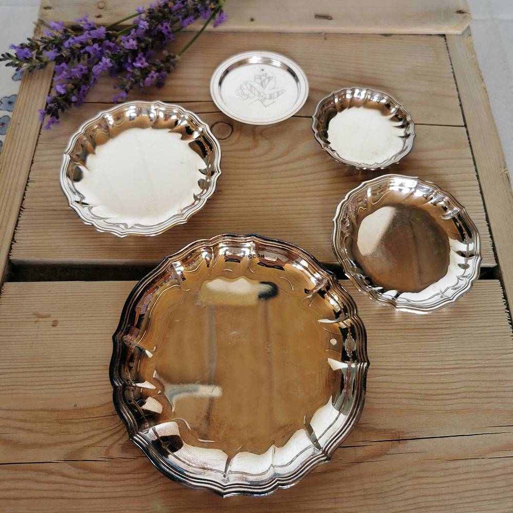 Cohr Denmark Silber Glasuntersetzer, 13 cm, mit Gebrauchsspuren