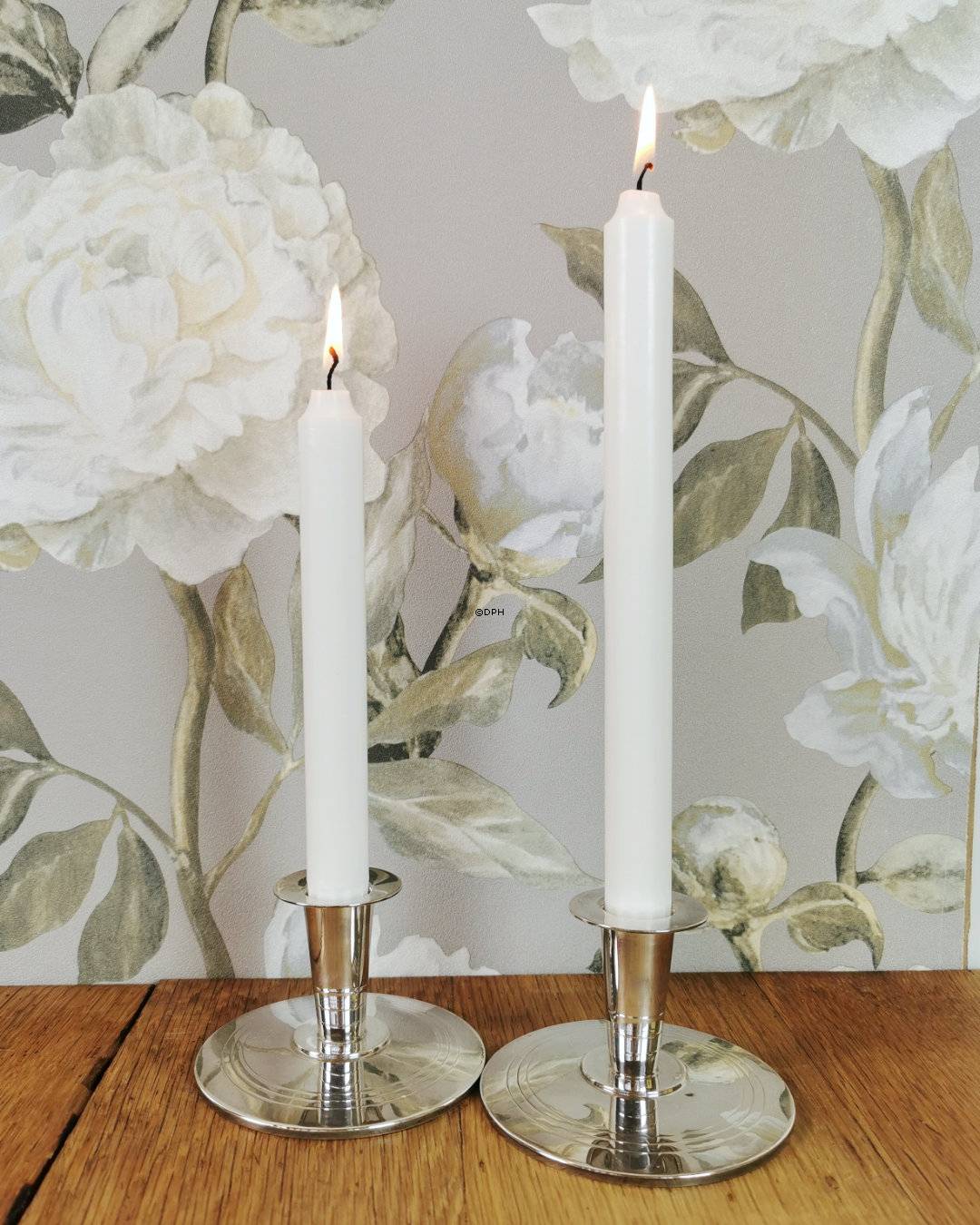 Süße Kerzenleuchter aus Sterlingsilber, A. Dragsted, Set mit 2 Stück.