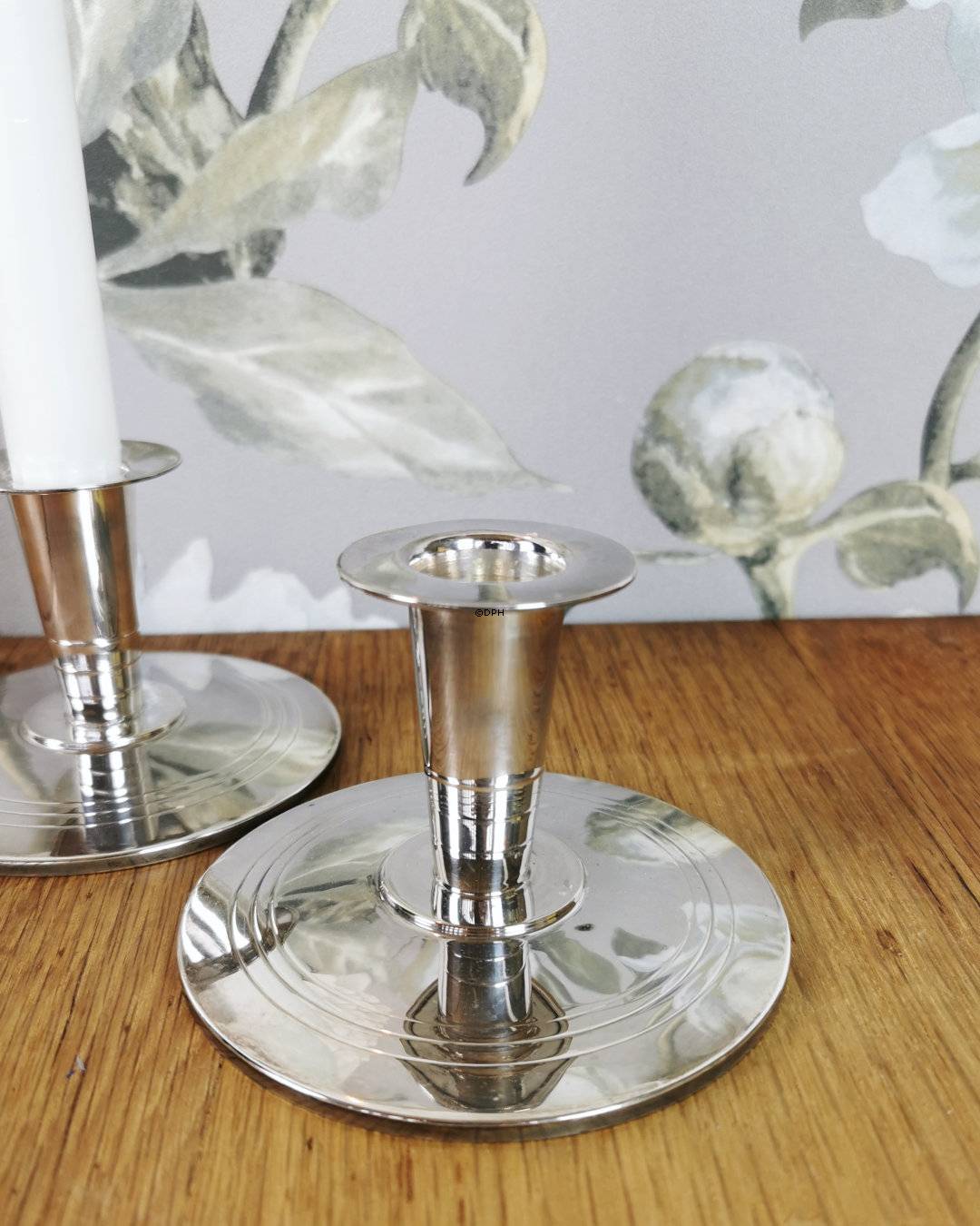 Süße Kerzenleuchter aus Sterlingsilber, A. Dragsted, Set mit 2 Stück.