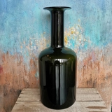Holmegaard Otto Brauer, Große Bodenvase aus Glas, grün