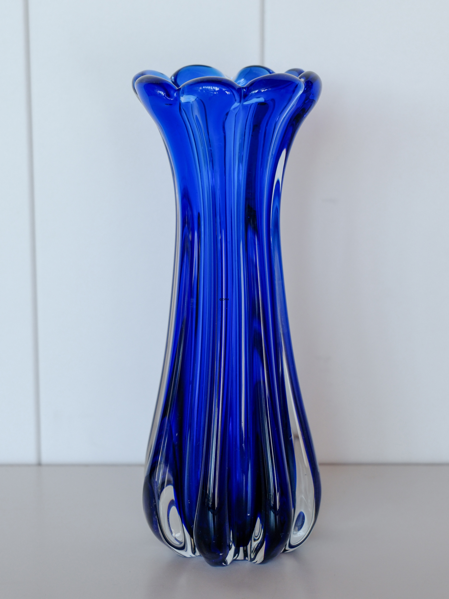 Glasvase, blau