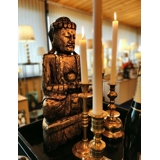 Vintage Holz-Buddha, Sitzend, Meditierend