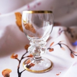 Holmegaard Gisselfeld klein Schnapsglas mit Goldrand