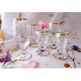 Holmegaard Gisselfeld klein Schnapsglas mit Goldrand